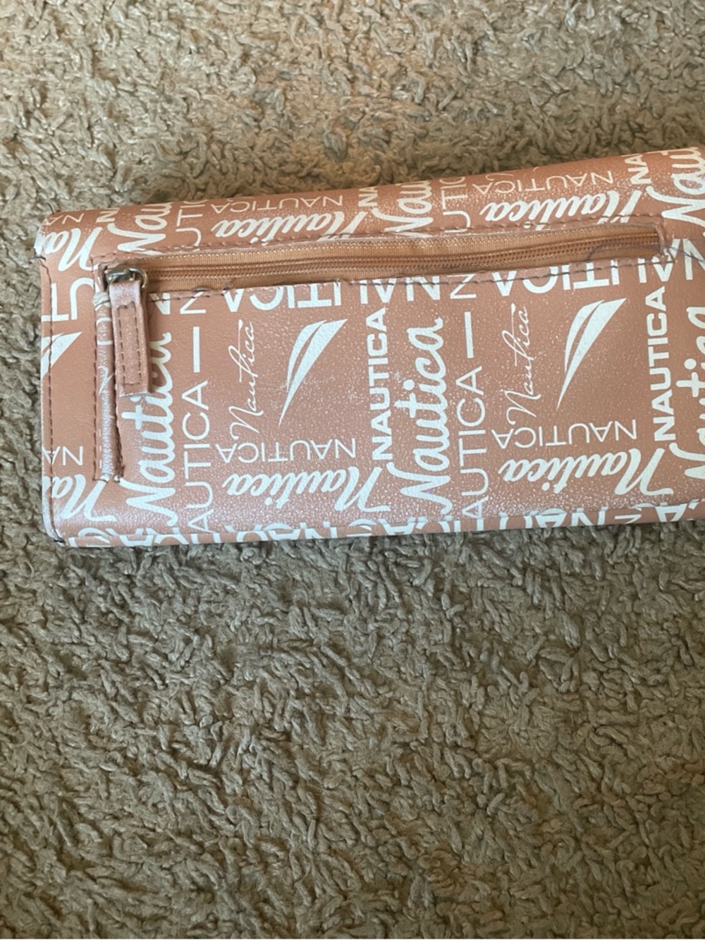 Nautica Pink Script Logo Zip Wallet